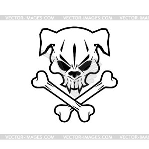 Dog Skull and Bones. Concept pet skeleton head for - vector image