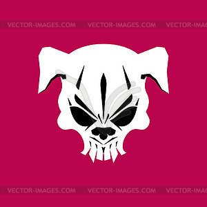 Dog Skull . Concept pet skeleton head for pirate - vector clipart