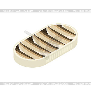 Canned sprats . Canned fish - vector image