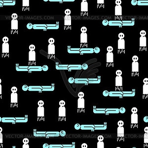 Soul flies out of body pattern seamless. Ghost and - vector clip art