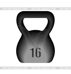 Retro kettlebell made of cast iron. Krossfit - vector image