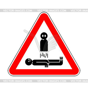 Attention Astral. Caution Soul flies out of body. - vector clip art