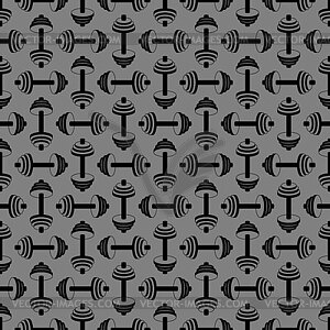 Dumbbell pattern seamless. Crossfit accessory - vector image