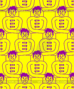Madman pattern seamless. Psychopath background. - vector image