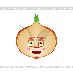 Onion Funny. Bulb Onion Emoji happy - vector clip art