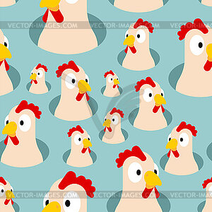 Chicken pattern seamless. Chickens background. - vector image