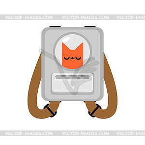 Backpack with window cat - vector clip art