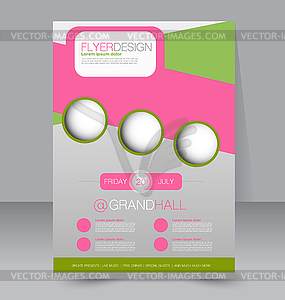 Flyer template. Business brochure. Editable A4 - vector clip art