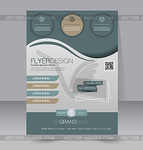 Flyer template. Business brochure. Editable A4 - royalty-free vector clipart