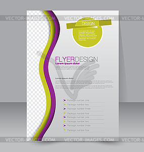 Flyer template. Business brochure. Editable A4 - vector clip art