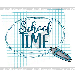 School time doodle clip art greeting card - vector clipart