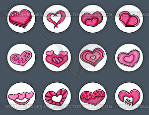 Love hearts cartoon icon elements - vector clipart