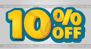 10% off discount banner. Special offer sale tag in - vector EPS clipart