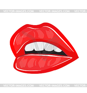 Красные губы - изображение в векторном формате
