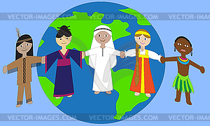 Friendship between the peoples - vector image