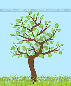 Tree with leaves - vector clipart