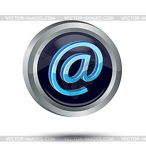  shiny web icon with @ - color vector clipart