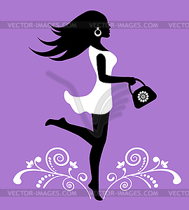 Elegant female silhouette - vector image