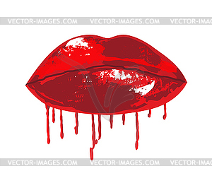 Vampire lips with blood - vector clipart