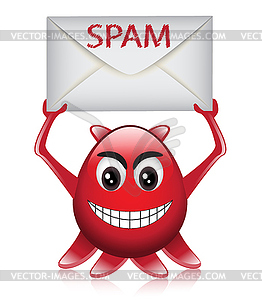 Monster brings spam - vector clipart / vector image