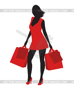 Silhouette of shopping - vector clipart