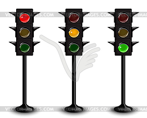 Three traffic lights - vector image