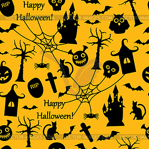 Seamless Halloween - color vector clipart