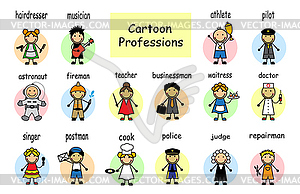 Cartoon set of professions - vector clipart