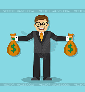 Successful and wealthy businessman - vector clipart / vector image