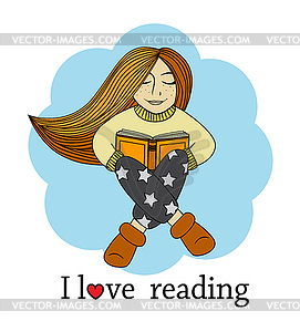 I love reading - vector clipart