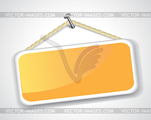 Sign hanging on a nail - vector image