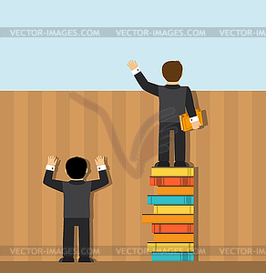 Reading books broadens the mind and makes you smarter - vector clipart