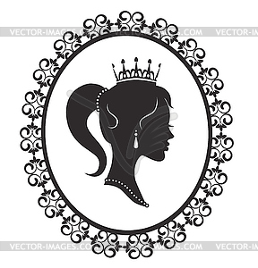 Princess in the frame - vector clip art