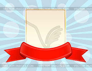 Frame and red ribbon - vector image