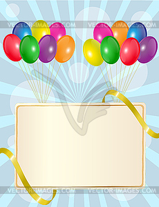 Greeting sign with balloons - vector clipart