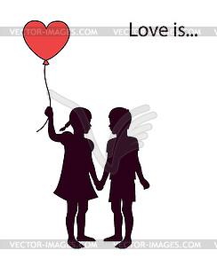 Loving kids - vector clip art