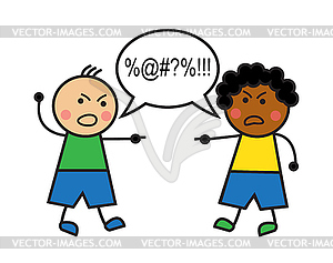 Racial conflict - vector clipart