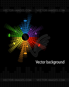 Abstract music volume equalizer on black background - vector clip art