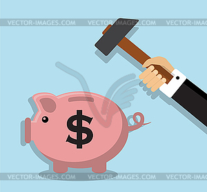 Removing accumulated money - vector clipart