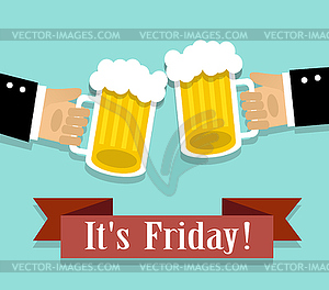 Friday relaxation and alcohol - vector clip art