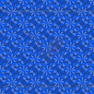 Seamless stylized blue flowers - vector clip art