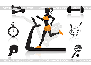 Sports in human life - color vector clipart