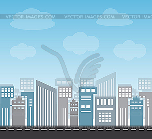Large city in the afternoon - vector image
