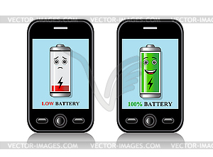 Charge mobile phone batteries - vector image