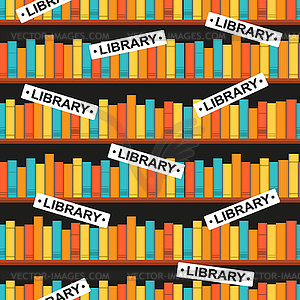 Seamless pattern with a library - vector clip art