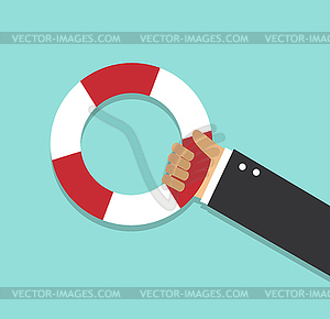 Hand holds a lifeline - vector clipart