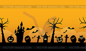 Бесшовные фона горизонтальной Хэллоуин - изображение в векторном виде