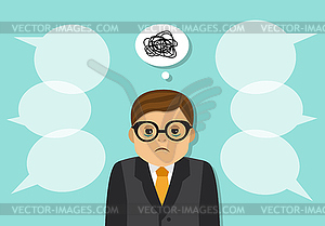 Tired sad businessman - vector clip art