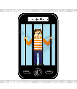 Dependence on gadgets - vector clipart