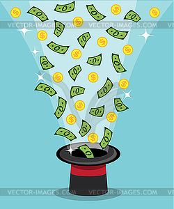 Magical appearance of money and wealth - vector clip art